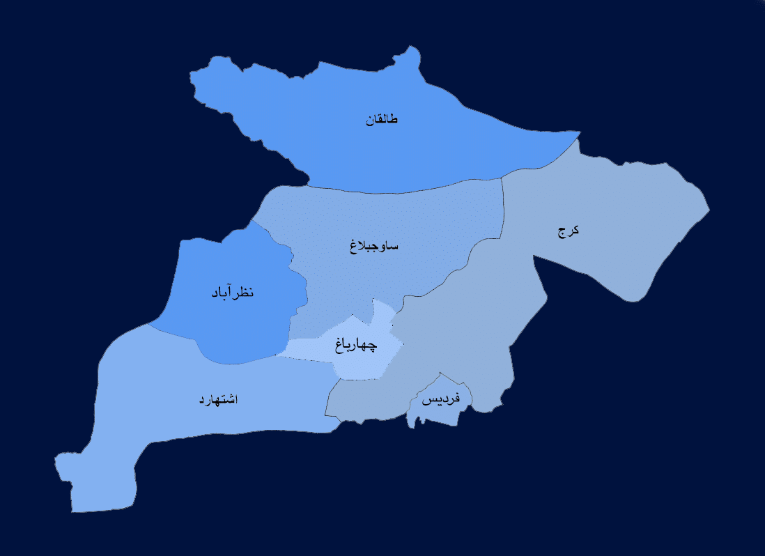 نقشه استان البرز